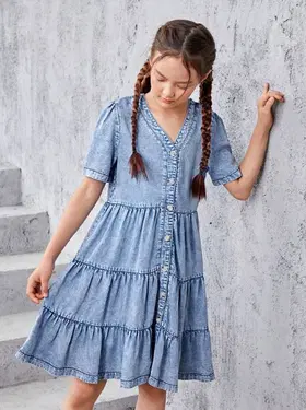 Meisjes jurk met embroidery
